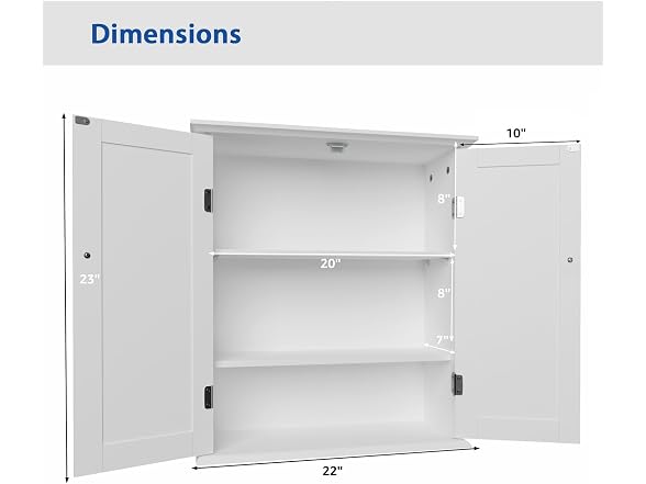 Modern Bathroom Wall Cabinet with Adjustable Shelf