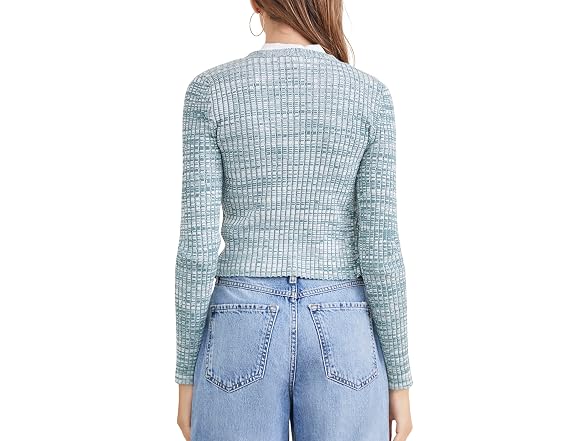 Forever 21 (S) Marled Cardigan Sweater Green