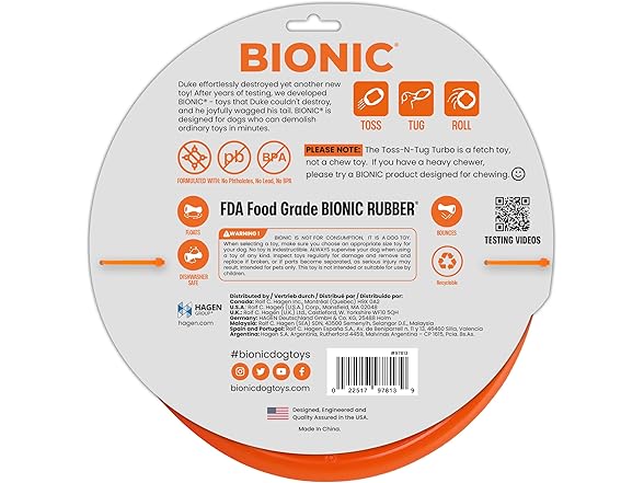 BIONIC Toss-N-Tug Turbo Dog Toy