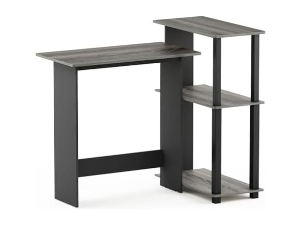 Furinno Abbott Corner Computer Desk with Bookshelf