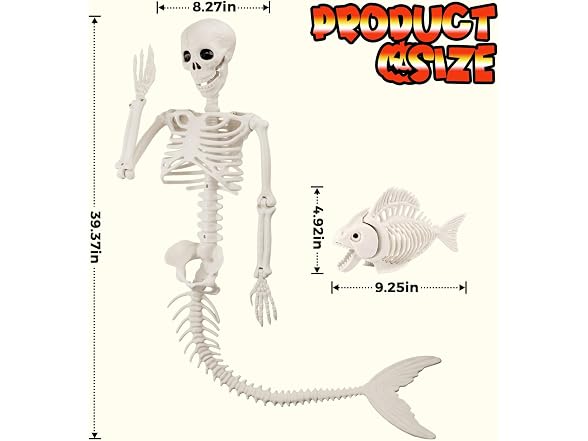 Crogift 38" Halloween Mermaid & Fish