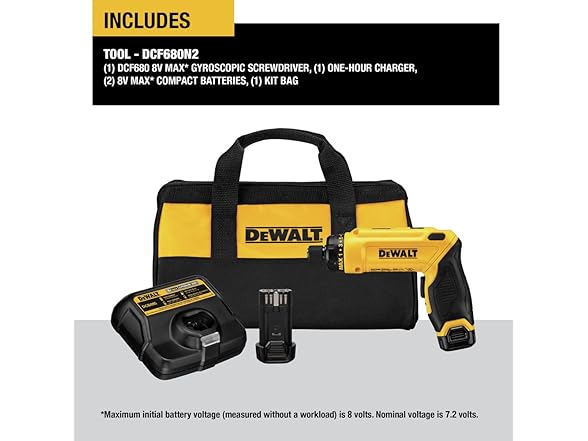 DEWALT DCF680N2 8V MAX Cordless Screwdriver Kit