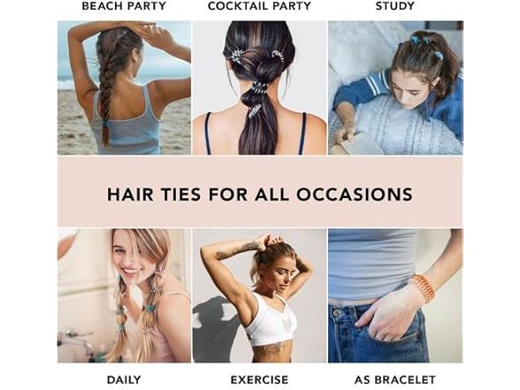 Kitsch Spiral Hair Ties for Women - Denim