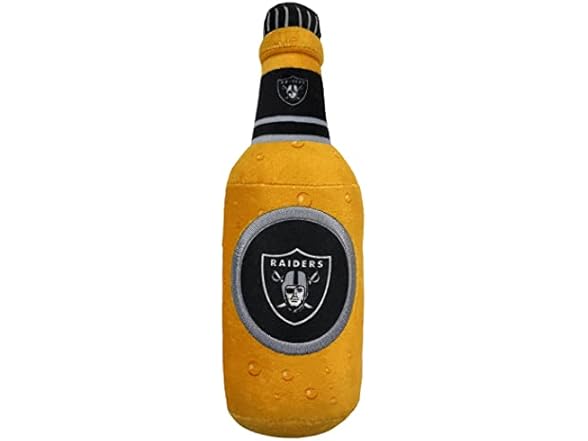 NFL LAS Vegas Raiders Beer Bottle Plush Squeak Toy