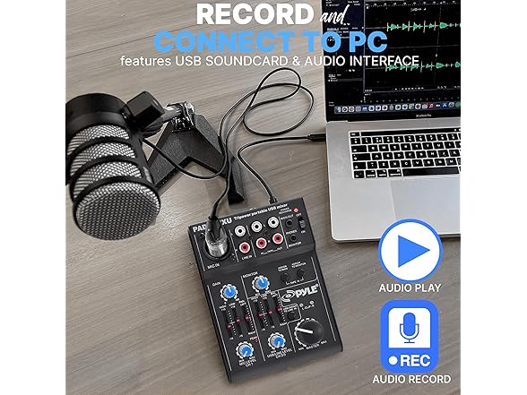 Pyle 5-Channel Rechargeable Mini Portable Audio Mixer