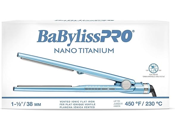 BabylissPRO Nano Titanium Specialty Ionic Hair Straightener 1-1/2"
