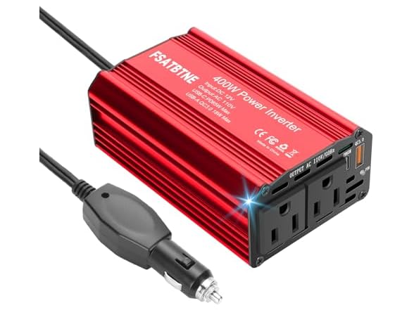 FSATBTNE Power Inverter 12V DC to 110V AC