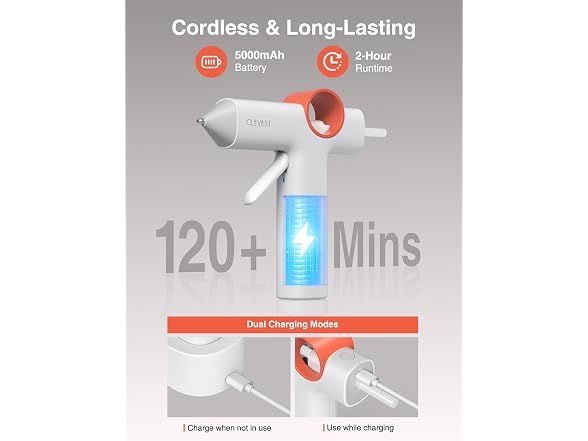 CLEVAST Cordless Hot Glue Gun