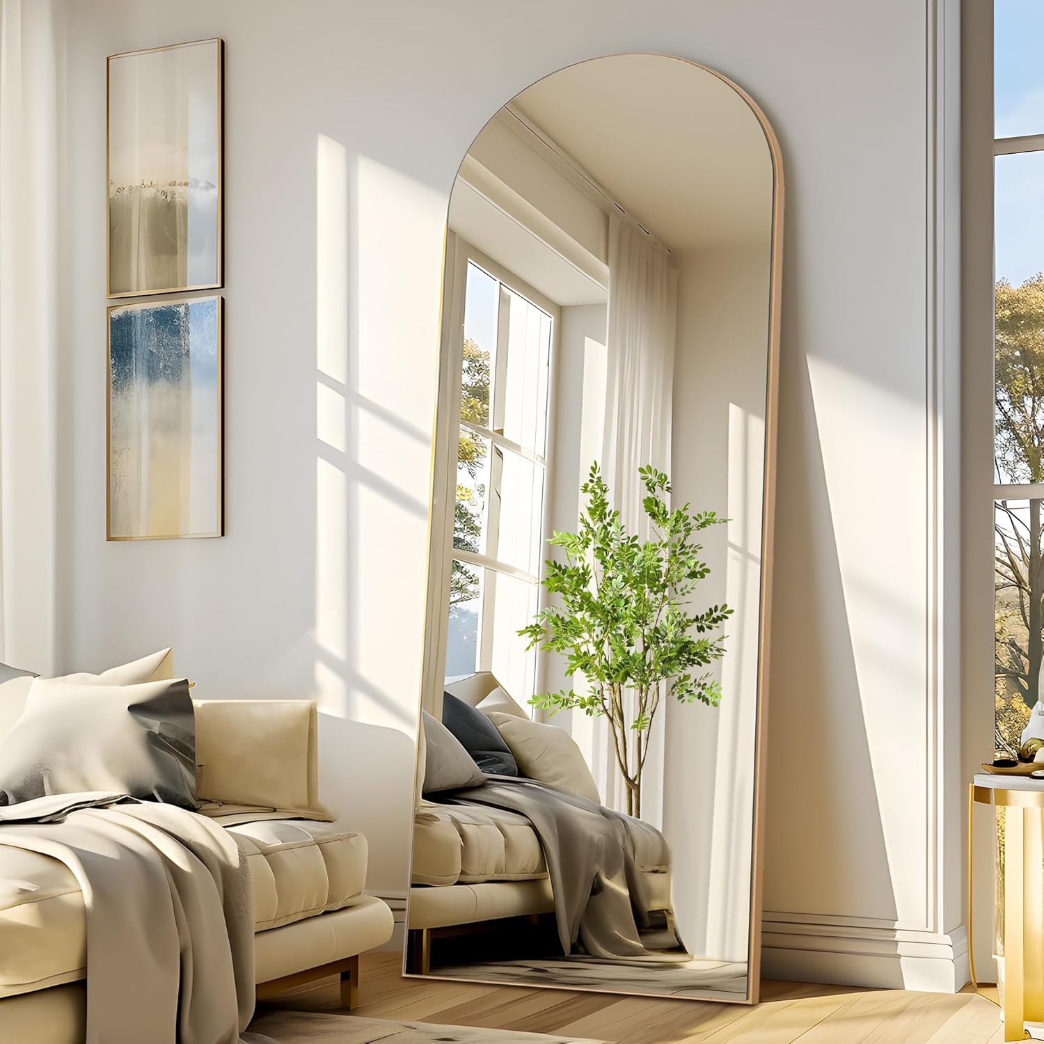 NeuType Arched Full Length Mirror with Stand - Gallery 11