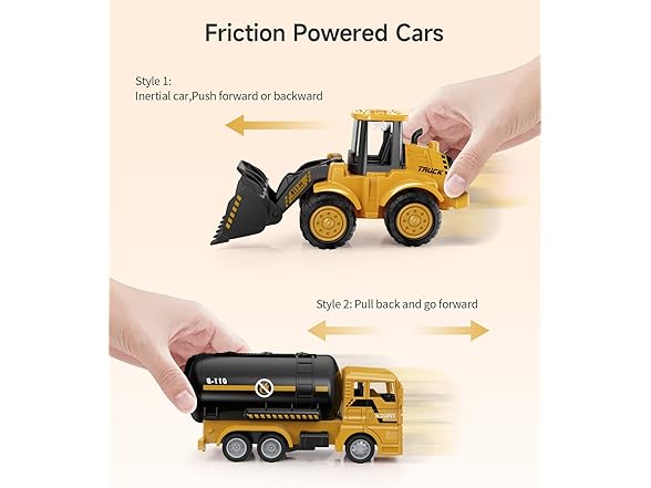 Geyiie 7 Pack Construction Trucks Set