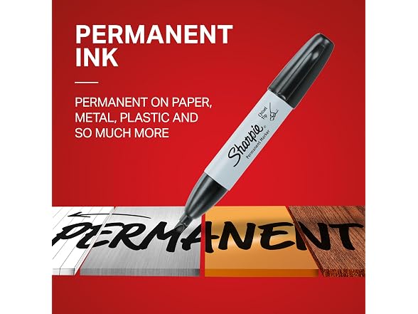 Sharpie Permanent Markers, Chisel Tip, Black,