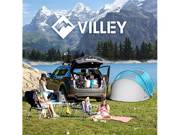 VILLEY 2 Person Easy Pop Up Tent, Waterproof