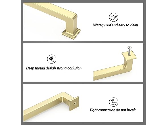ROMATEE Brushed Brass Cabinet Pulls