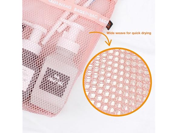 Mesh Travel Shower Caddy Tote Bag for Gym, Sw