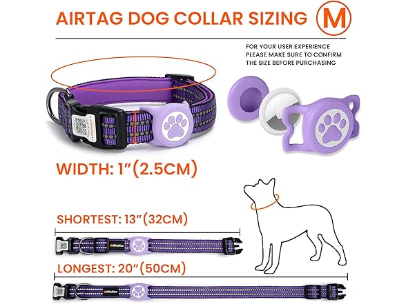 ILFINDYOU Dog Collar with Airtag Holder