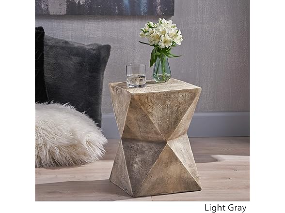 Christopher Knight Home Manuel Weight Concrete Accent Table, Light Gray
