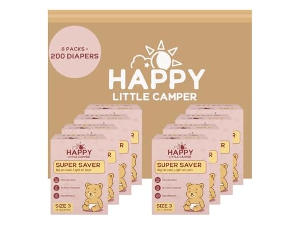 Happy Little Camper Diapers Size 3 200ct