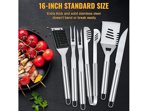 Motor Trend BBQ Grilling Accessories, 16-Inch Stainl