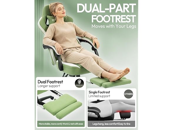 Dowinx Fabric Gaming Chair Green