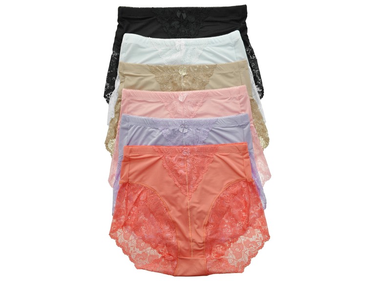 Angelina G913_LACE_6_US Small (0-2) Angelina High Waist Light Control Briefs with Lace Accent Detail (6-Pack) Lace (6 Pack)