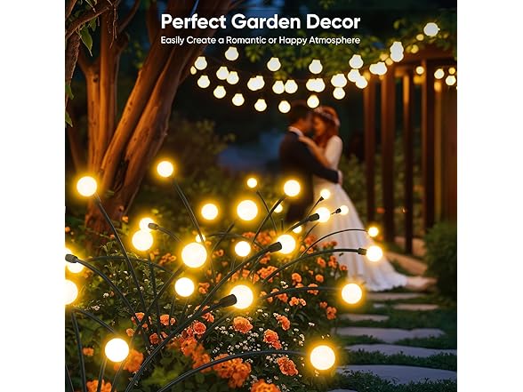 2 Pack 16 LED Solar Firefly Lights