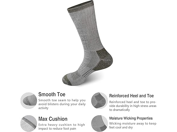GKX Men's Moisture Wicking Socks 4-Pairs