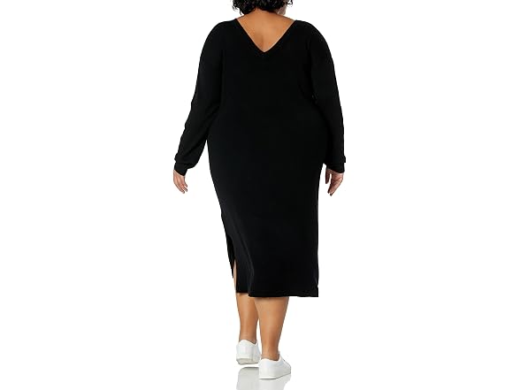 The Drop Suki Rib Midi V-Back Dress
