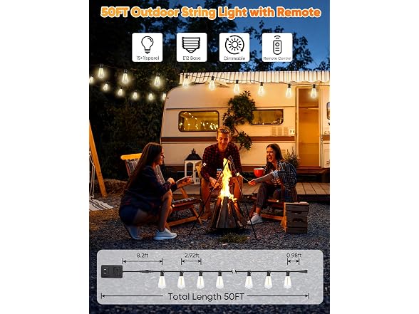 Brightever 50FT Outdoor String Lights - Gallery 5