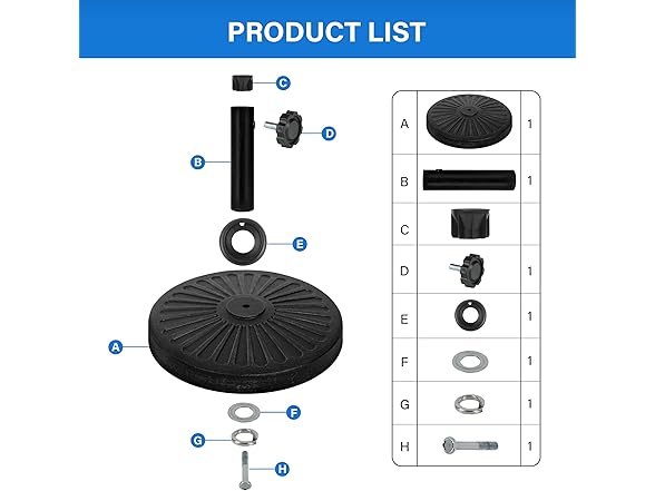 Simple Deluxe 18.11" Umbrella Base