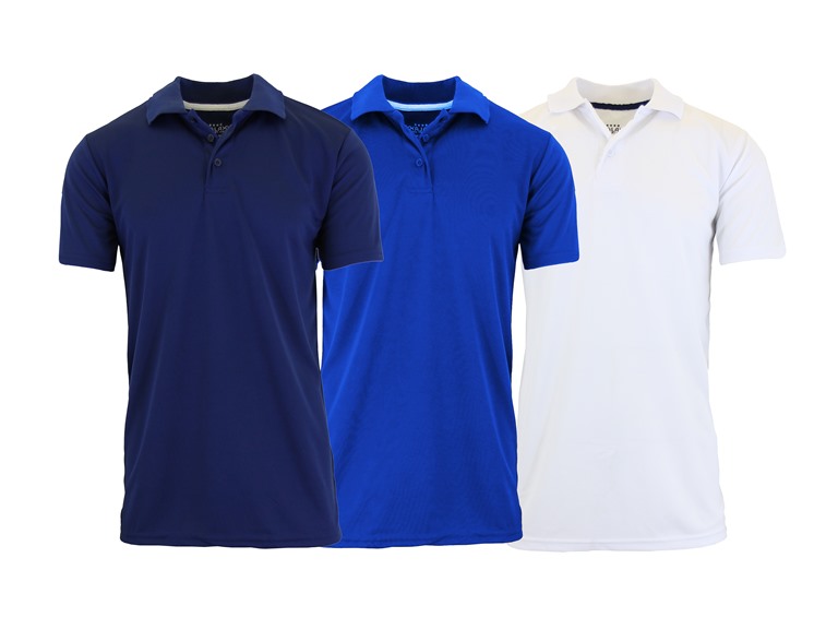 GBH WC-----(New 3PK) / MPK-610 / NV-RY-WH / S Small 3Pk Mens S/S Performance Polo Navy - White - Royal