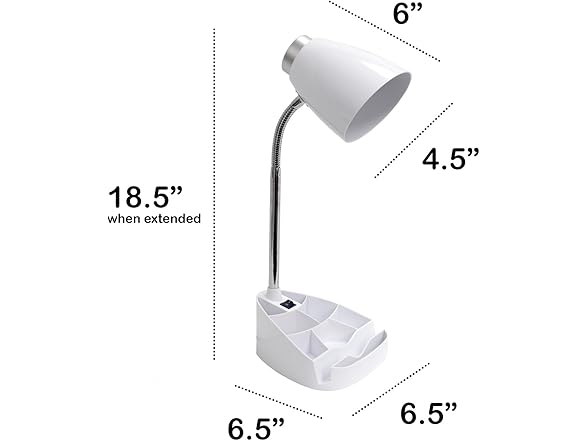Creekwood Home 18.5" Flexible Lamp White