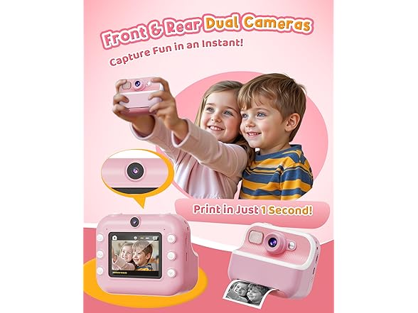 DUDUGRAGON Instant Camera, Pink