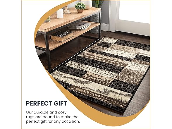 Superior Jute Backed Geometric Indoor Area Rug