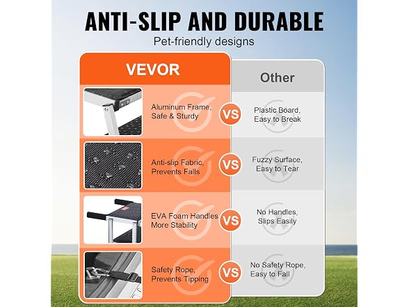 VEVOR Dog Stair for Cars, Wide 4-step