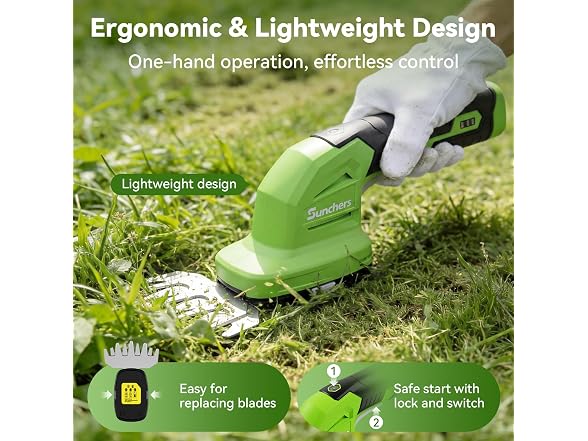Sunchers 2 in 1 Cordless Hedge Trimmer
