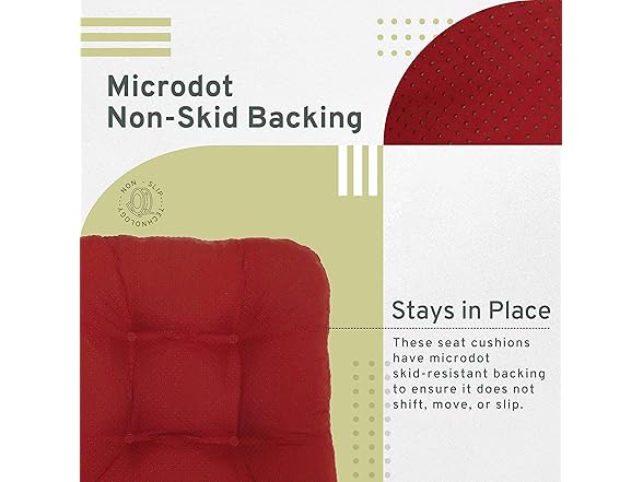 Arlee Burgundy Memory Foam Chair Pad 2Pk