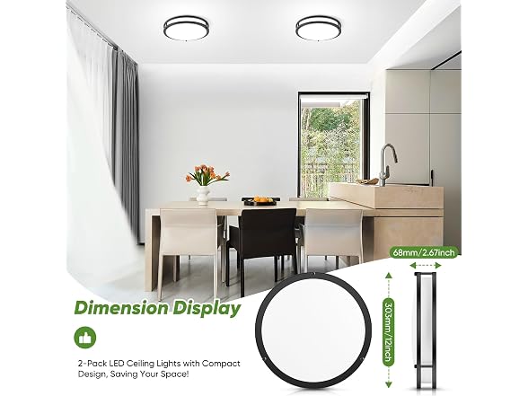 TOBUSA B0DK35CGFY 12 Inch Flush Mount Light Fixtures