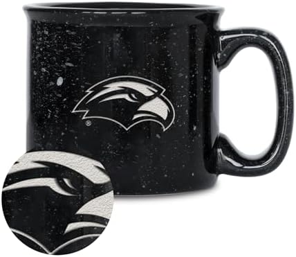 Rico Industries NCAA Southern Mississippi Golden Eagles Speckle 12oz Laser Engraved Campfire Mug