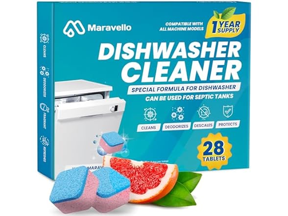 Maravello Dishwasher Cleaner 28 Grapefruit Tablets