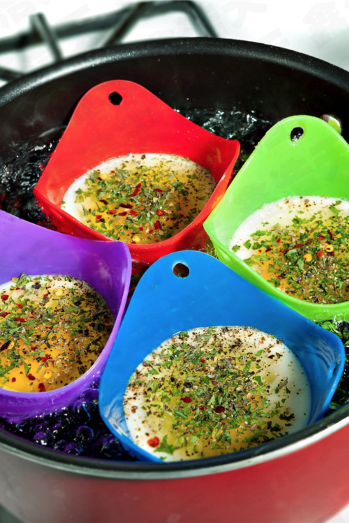 6pk Silicone Egg Poaching Cups Set - Gallery 10