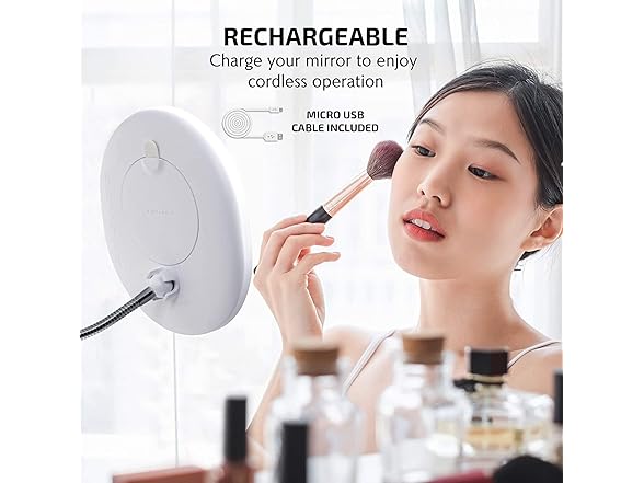 OVENTE 9'' Rechargeable Lighted Wall Mou