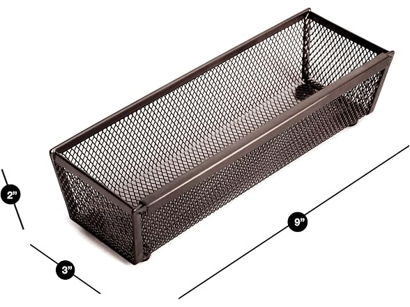 Smart Design Drawer Organizer, 9 x 3 Inch, 6-Pack, Bronze