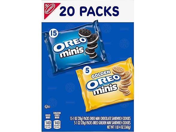 Oreo Mini Mix Sandwich Cookies Variety Pack, 20PK