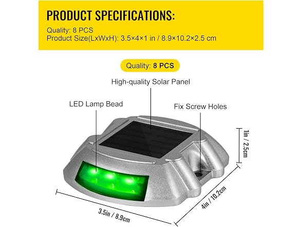 Driveway Lights, 8-Pack Solar Driveway Lights