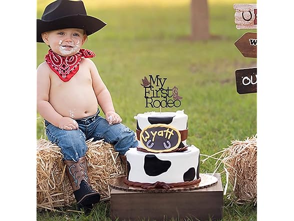ZZDCMS My First Rodeo cake topper 