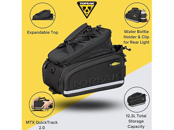 Topeak MTX TrunkBag - Rear Bicycle Bag - Spacious Storage an (Open Box)
