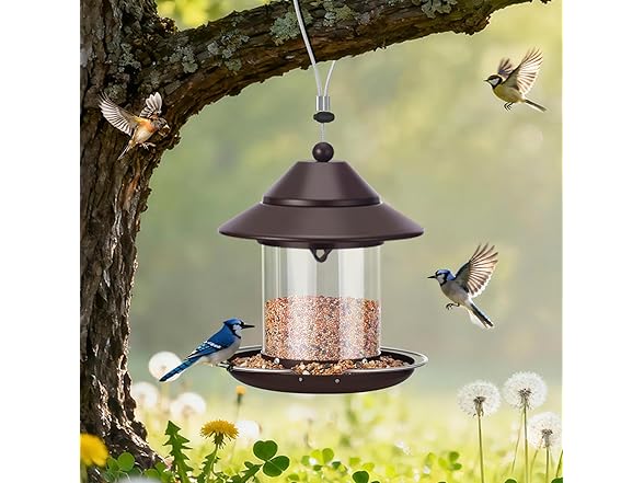 MAXDORIA Hanging Metal Roof Bird Feeder
