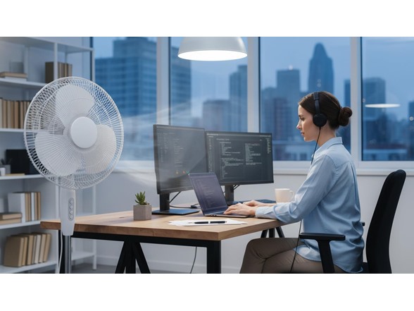 J&V Textiles 16" Oscillating Fan with Remote