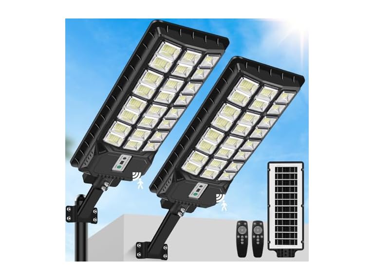 TOWPONICS 904-L-2 7000W Solar Street Lights, 2-pack