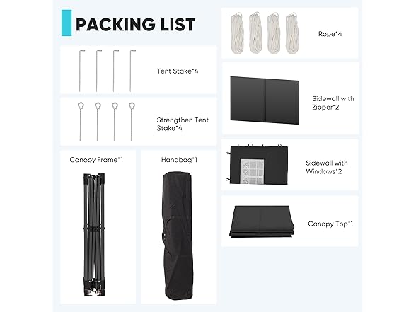 Saemoza 10x10 Pop Up Canopy Tent with One Push Setup